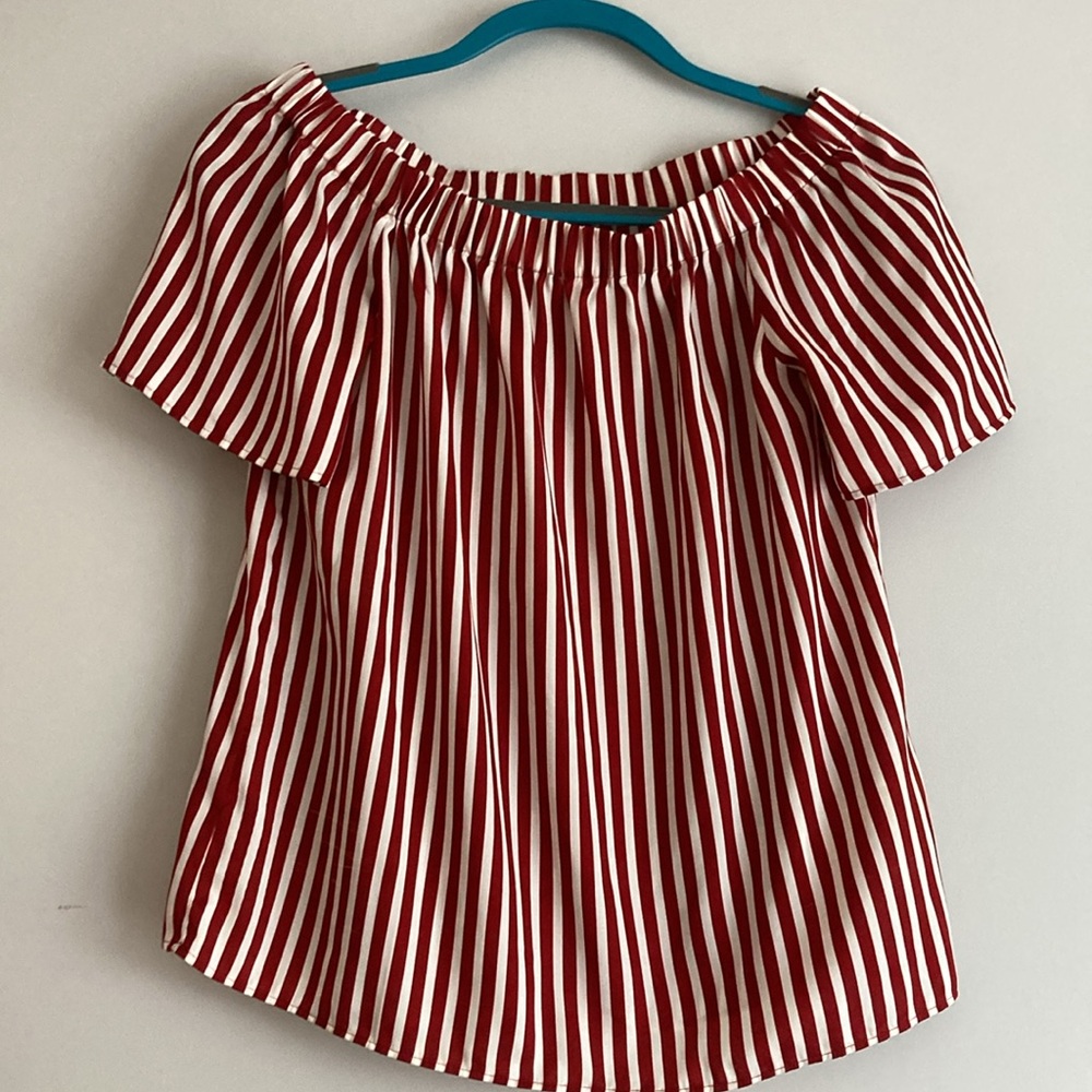 Silky Striped H&M Off-Shoulder Top